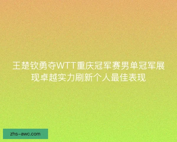 王楚钦勇夺WTT重庆冠军赛男单冠军展现卓越实力刷新个人最佳表现